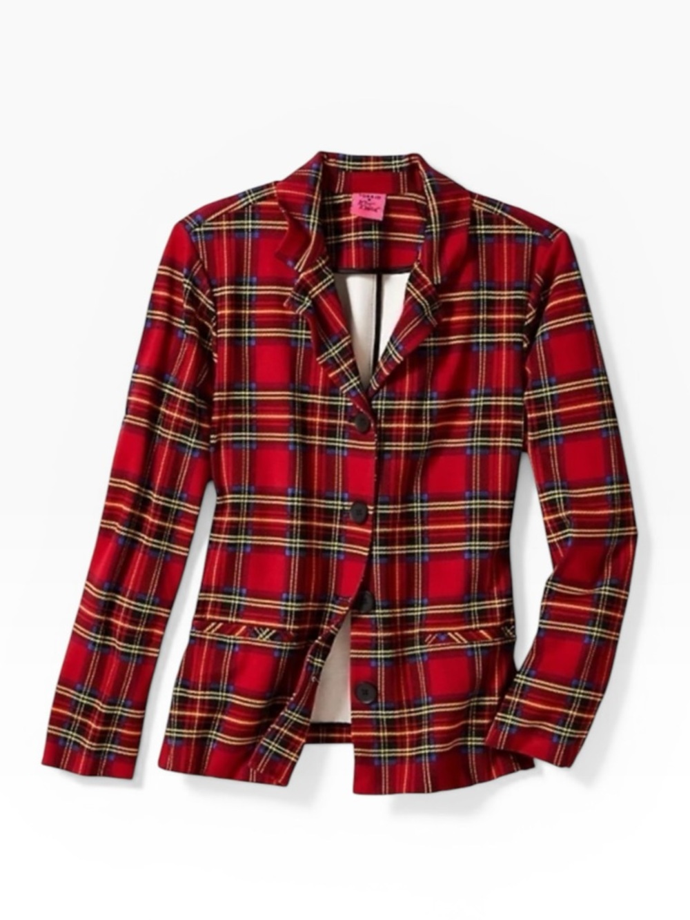 BETSEY JOHNSON X TORRID LTD EDITION RED PLAID PONTE BLAZER CLUELESS PREPPY PUNK - Picture 13 of 14
